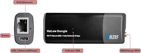 Heltec Wi-Fi HaLow Dongle 1KM Ultra-Long-Range USB Type-C Low Power Consumption Wireless Network Bridge IEEE 802.11ah 902-928MHz Supported Wi-Fi and Ethernet (AP + STA 1Pair) in Kuwait