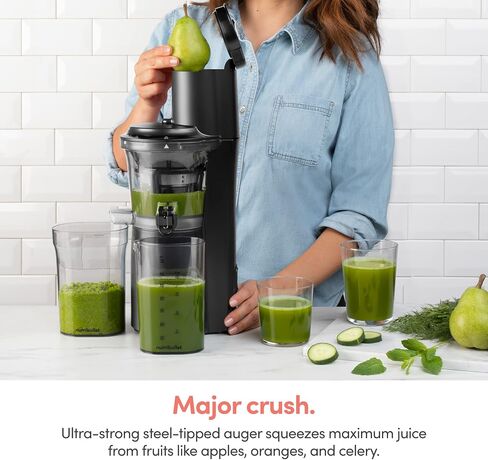 Nutribullet RNBJ50300 150W بطيئة Moxting Cold Press Juicer مع فرشاة أسود - تم تجديد معتمد in Saudi Arabia