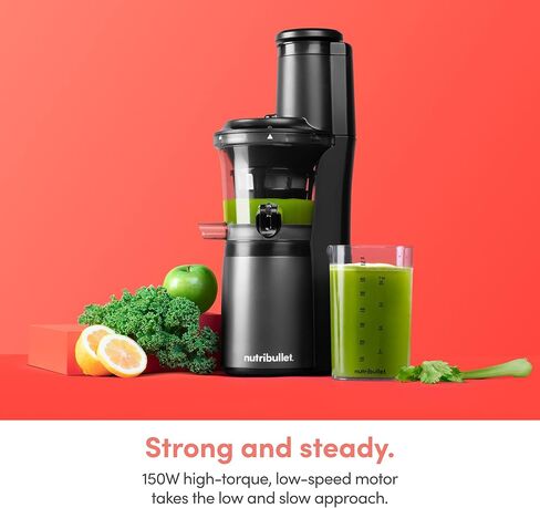 Nutribullet RNBJ50300 150W بطيئة Moxting Cold Press Juicer مع فرشاة أسود - تم تجديد معتمد in Saudi Arabia