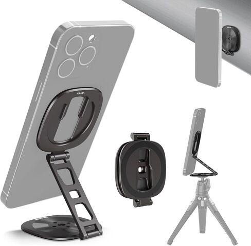 NEEWER PA095 Dual Magnetic Ring Holder for Phone, Slim Folding Magnetic Mobile Phone Holder with 1/4" Screw for Tripod Compatible with MagSafe iPhone Samsung Huawei Android for Video, PA095 in Saudi Arabia