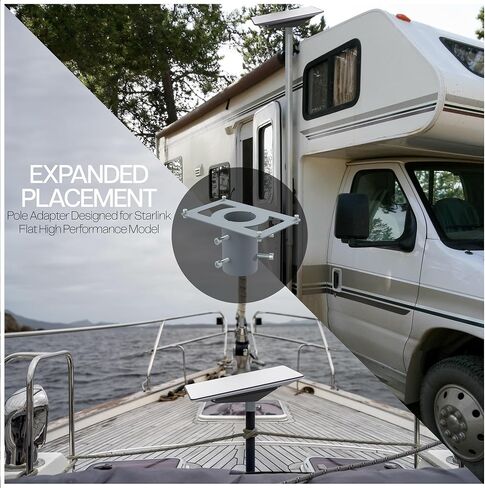 VIVO Steel Pole Adapter Designed for Starlink Flat High-Performance Satellite, Mounting Kit for Pole Installation, Hardware Included, Black, Mount-SLINK4 in Saudi Arabia