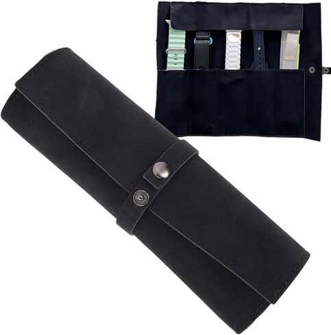 RiToEasysports Watch Band Accessories, Protable Compatible Leather Smart Watch Band Storage Bag For 8 7 6 5 4 Se (Dark Brown) in Saudi Arabia