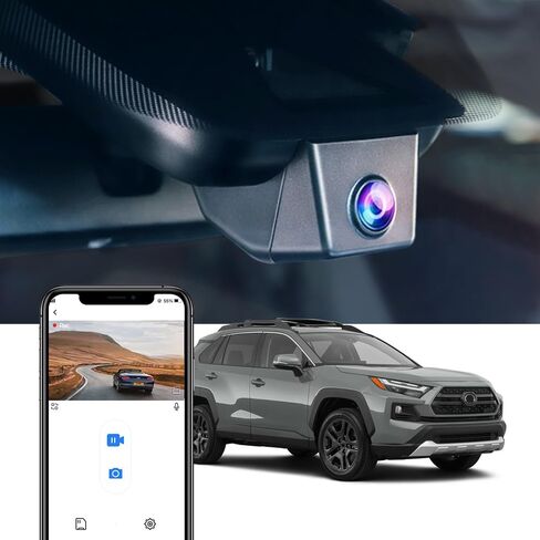 FITCAMX 4K DASH CAM مناسبة لـ Toyota RAV4 2022-2025 (طراز B/مع فتحة فتحة التهوية على الغلاف) ، Look OEM Factory ، فيديو UHD 2160P ، WiFi والتطبيق المدمج ، تسجيل حلقة ، G-SESOR ، PLUCT & PLAY ، 64GB CARD in Saudi Arabia