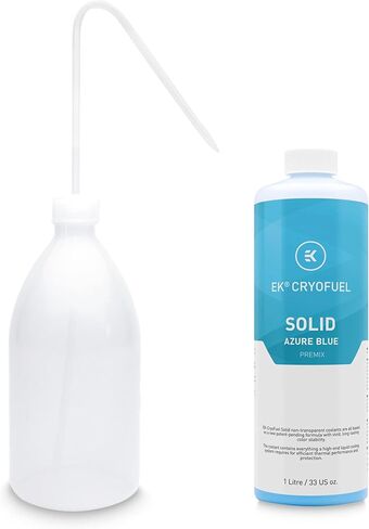 EKWB EK-CryoFuel Solid Premix PC Coolant and Filling Bottle Combo, 1000mL, Azure Blue in Saudi Arabia