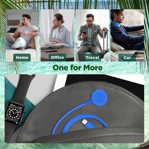 2-Pack Upgraded iWatch Charger Magnetic Wireless to USB C i-Watch Cable 3FT, Fast Charging for Apple Watch Series Ultra SE/8/7/6/5/4/3/2/1 Includes 38mm 40mm 42mm 44mm 45mm Size - White -4 in Kuwait