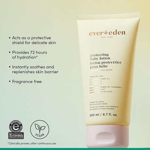 Evereden Tri Water Baby Lotion, 8.5 fl oz. | Clean and Natural Baby Care | Non-toxic and Fragrance Free | Plant-based Ingredients in Saudi Arabia
