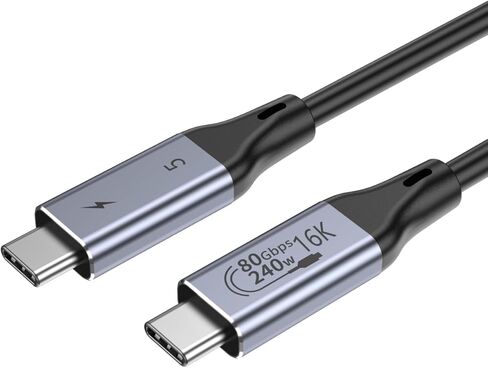 Thunderbolt 5 USB4 v2.0 Type C Cable 240W 80Gbps M/M 1M 3.3FT USB C, Type C to Type C, USB C M/M, Certified Super Fast for MacBook Pro,TS4 Dock, SSD Storage, iPad (Genuine New in Original Box) in Saudi Arabia