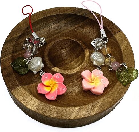 2PCS Hibiscus Flower Phone Charms, Cute Resin Leaf Phone Lanyard String, Aesthetic Y2K Star Charms for phone case, Summer Beach Keychain Strap for Camera Key Purse Decoration Accessories for Women in Kuwait