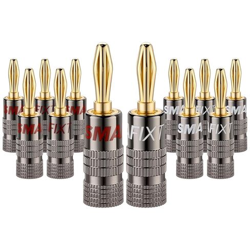 مقابس الموز لأسلاك السماعات ، موصلات مكبرات صوت مطلية بذهب 24 كيلو ، 6 أزواج/ 12pcs مجموعة قابس الموز in Kuwait