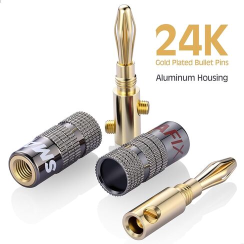 مقابس الموز لأسلاك السماعات ، موصلات مكبرات صوت مطلية بذهب 24 كيلو ، 6 أزواج/ 12pcs مجموعة قابس الموز in Kuwait