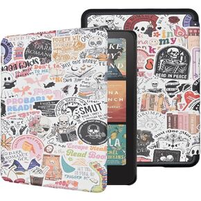 حالة لـ Kindle Paperwhite 12th Gen 2024 (7 ") و kindle Colorsoft Signature Edition ، Bookish Reading Lightweight Foldable Soft Soft مع حزام يدوي ، عصبي أرجواني in Saudi Arabia