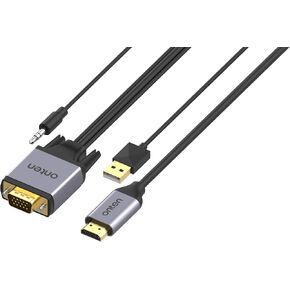 ONTEN VGA to HDMI, 1080P Adapter (Male to Female) for Computer, Desktop, Laptop, PC, Monitor, Projector, HDTV with Audio Cable and USB Cable (1 Pcs) in Saudi Arabia