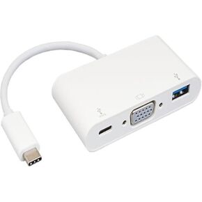 USB 3.1 النوع C إلى VGA Plus USB 3.0 Type A Plus Type C Date & Charging Adapter - White in Kuwait