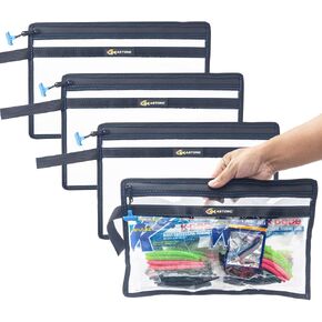 2 طبقة مقاومة للمياه الطعم الصيد PVC واضحة التخزين كيس Baitshield معالجة الأكياس تخزين كيس الطعم السحر للبلاستيك اللينة ومعدات الصيد سعة كبيرة 2 (1pc متوسطة+1pc كبيرة) in Saudi Arabia