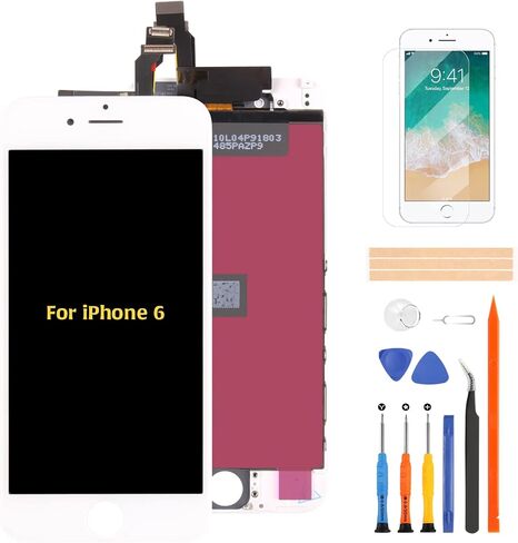 A-MIND 4.7 inch for iPhone 6 Screen Replacement Touch Screen Digitizer A1549 A1586 A1589 LCD Display Full Assembly Repair Kits,with Screen Protector+Tools (White) in Saudi Arabia