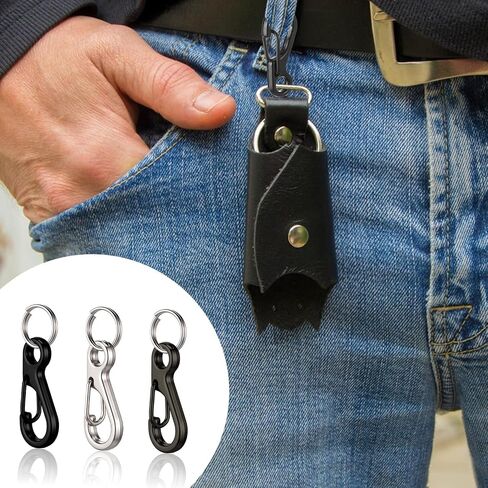 24 Sets Mini Carabiner Clip, Small Carabiner Clip Metal Spring Snap Hooks with 24PCS Double Loops, 1 Inch Mini Paracord Hanging Clips for Camera Strap, Flashlight, Key Chain, 3 Colors in Saudi Arabia