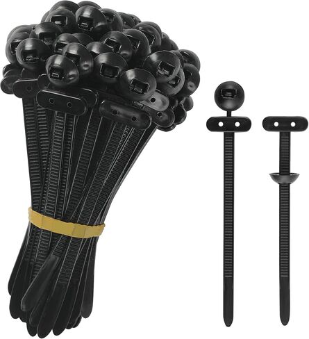 70 Pcs Nylon Universal Cable Tie Buckle, Heavy Duty Self-Locking Nylon Zip Ties Holder, Holder with Pin & Button Design, New Multifunctional Cable Tie Buckle for Car Daily Repair in Saudi Arabia
