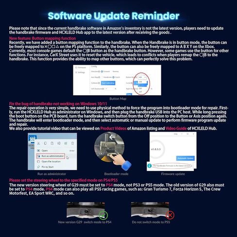 HCXLELD SIM Racing Handbrake ، G29 Racing Wheel for PS4/PS5 ، G920 Racing Wheel for Xbox Series X/S ، Xbox One in Kuwait
