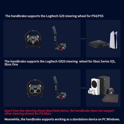 HCXLELD SIM Racing Handbrake ، G29 Racing Wheel for PS4/PS5 ، G920 Racing Wheel for Xbox Series X/S ، Xbox One in Kuwait
