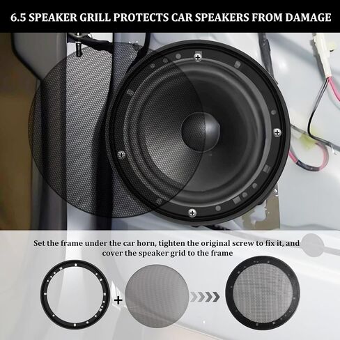 2PCS 6.5 Car Speaker Cover,Honeycomb Hole Subwoofer Speaker Grill for Protect Speakers from Collision Damage,Dustproof Round 6.5 Speaker Grill Covers for Speaker Mounting in Saudi Arabia