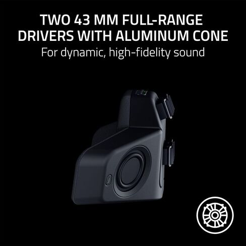 Razer Clio Wireless Speaker Head Cushion: THX Spatial Audio Enabled - Integrated Near Field Dual Speakers - Multiple Audio Setups - Two 43 mm Full Range Drivers + Aluminum Cone - Bluetooth & USB C in Saudi Arabia
