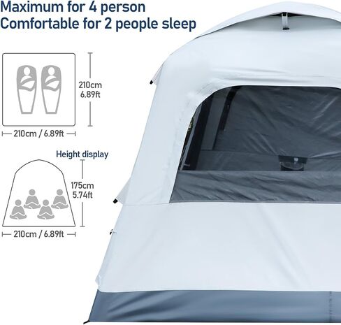 خيمة إعداد سريعة ، خيمة التخييم التلقائية القابلة للنفخ ، سهلة الإعداد 3-4 شخص glamping في الهواء الطلق 4 موسم للهواء تهزه in Saudi Arabia