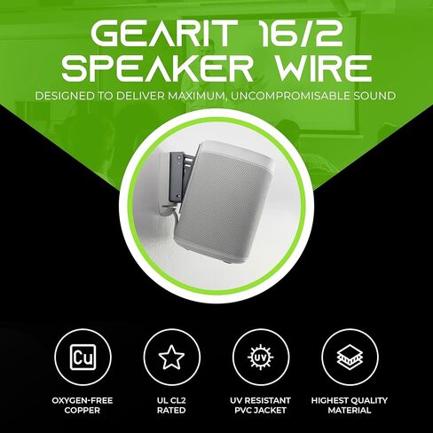 GEARit 500ft 16 AWG CL2 White Speaker Wire & 12 Banana Plug in Kuwait