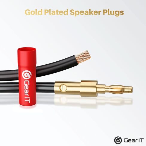 GEARit 500ft 16 AWG CL2 White Speaker Wire & 12 Banana Plug in Kuwait