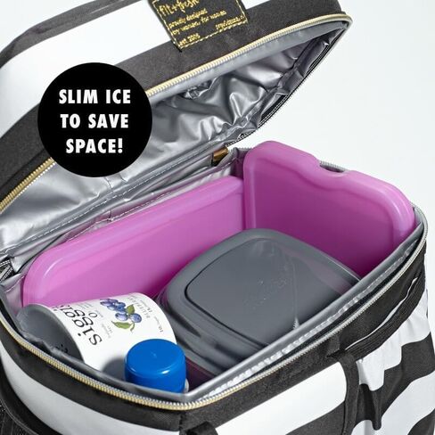 Cool Coolers by Fit + Fresh, Reusable & Long-Lasting XL Slim Ice Packs, Cold Packs for Lunch Boxes, Ice Packs for Lunch Bags. Cooler Accessories for Camping, Beach, Lunch, and Work, 8PK, Purple in Kuwait