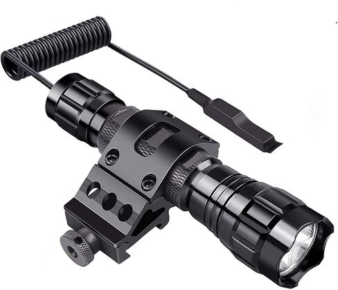 Single Mode Tactical Flashlight, 1000 Lumens LED Rifle Hunting Light, Flashlights with Picatinny Rail Mount, Remote Pressure Switch, Charger in Saudi Arabia