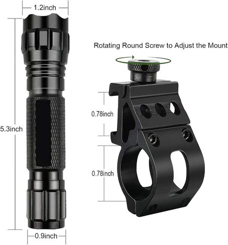 Single Mode Tactical Flashlight, 1000 Lumens LED Rifle Hunting Light, Flashlights with Picatinny Rail Mount, Remote Pressure Switch, Charger in Saudi Arabia