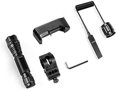 Single Mode Tactical Flashlight, 1000 Lumens LED Rifle Hunting Light, Flashlights with Picatinny Rail Mount, Remote Pressure Switch, Charger in Saudi Arabia