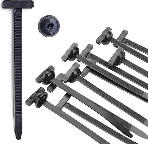 100pcs Nylon Universal Cable Tie Buckle Black Cable Zip Ties Rivet Self Locking Fastening Zip Strap Plastic Automotive Clips for Bumper, Fenders (100) in Saudi Arabia