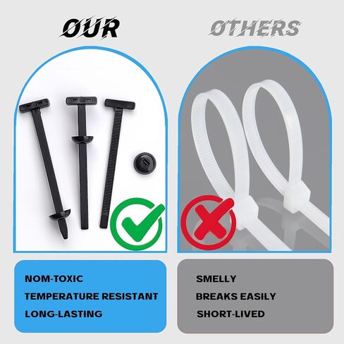 100pcs Nylon Universal Cable Tie Buckle Black Cable Zip Ties Rivet Self Locking Fastening Zip Strap Plastic Automotive Clips for Bumper, Fenders (100) in Saudi Arabia