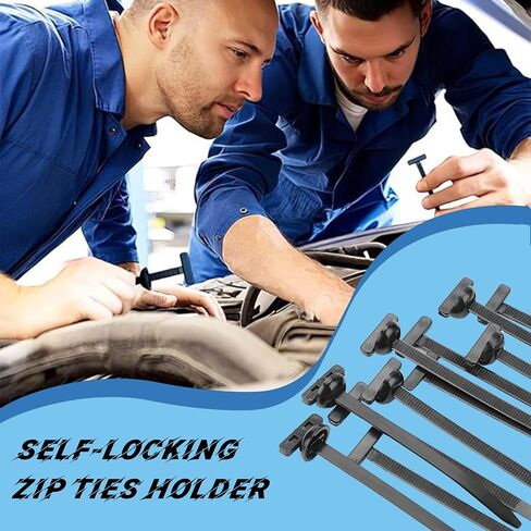 100pcs Nylon Universal Cable Tie Buckle Black Cable Zip Ties Rivet Self Locking Fastening Zip Strap Plastic Automotive Clips for Bumper, Fenders (100) in Saudi Arabia
