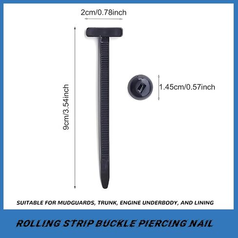 100pcs Nylon Universal Cable Tie Buckle Black Cable Zip Ties Rivet Self Locking Fastening Zip Strap Plastic Automotive Clips for Bumper, Fenders (100) in Saudi Arabia