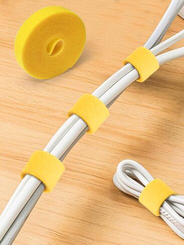 60 PCS 6 Inches Reusable Cable Ties, Garden Tie, Cable Label, Adjustable Cord Straps, Cable Organizer, Cord Wrap and Hook Loop Cords Management, Cord Organizer - 4 Color (Red, Yellow, Green, Black) in Saudi Arabia