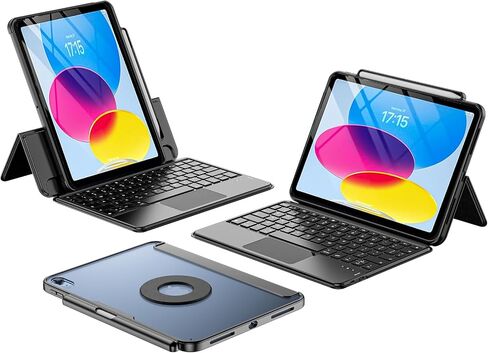 ProCase Folio Keyboard Case for iPad 11-inch (A16 Chip) 2025 / iPad 10th Generation 10.9" 2022; Magnetic Detachable Protective Cover with Touchpad & Pencil Holder -Black in Saudi Arabia