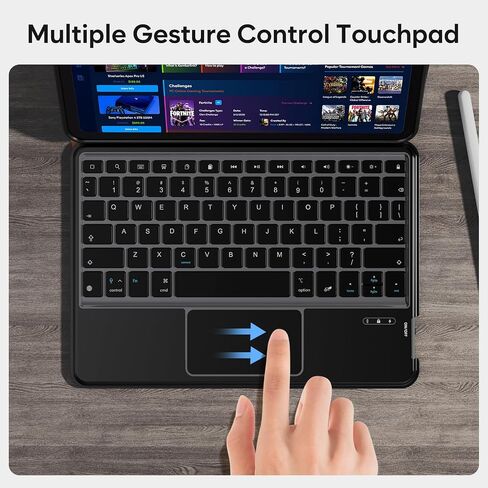 ProCase Folio Keyboard Case for iPad 11-inch (A16 Chip) 2025 / iPad 10th Generation 10.9" 2022; Magnetic Detachable Protective Cover with Touchpad & Pencil Holder -Black in Saudi Arabia