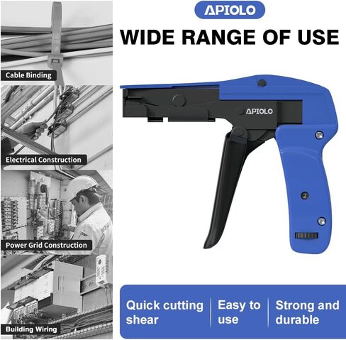 Cable Tie Gun, Ergonomic Hand Operated Fastening Zip Tie Gun, Adjustable Tension to Fasten, Cutting with 1-3 Tension Setting, Blue, 6.29 Inches Length Fastening Cable Tie Tool in Kuwait