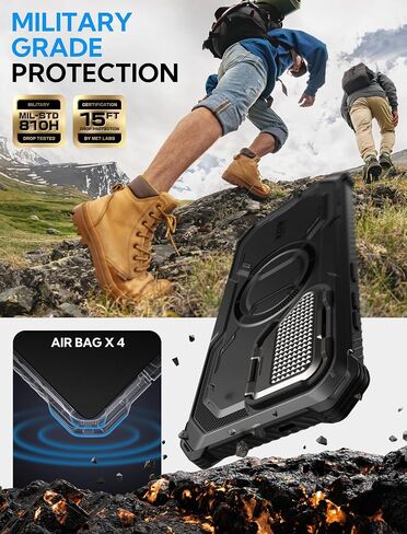 imorbox i-blason for Samsung Galaxy S25 Ultra Case Magsafe مع حامل تغطية الكاميرا [حماية عسكرية] علبة هاتف مغناطيسي شاق كامل الجسد مع حامي الشاشة لـ S25 Ultra 6.9 Inch ، Black in Saudi Arabia