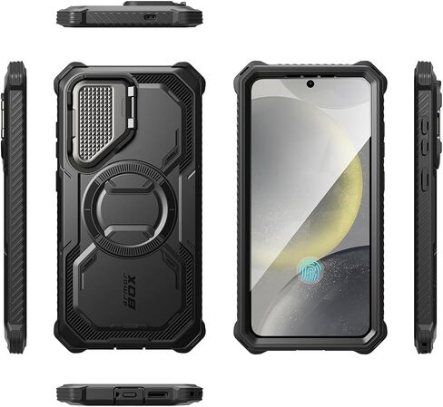imorbox i-blason for Samsung Galaxy S25 Ultra Case Magsafe مع حامل تغطية الكاميرا [حماية عسكرية] علبة هاتف مغناطيسي شاق كامل الجسد مع حامي الشاشة لـ S25 Ultra 6.9 Inch ، Black in Saudi Arabia