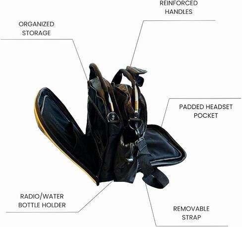 Inflight Pilot Bag - Durable Aviation Headset Bag with Reinforced Sides, Multiple Pockets & Shoulder Strap in Saudi Arabia