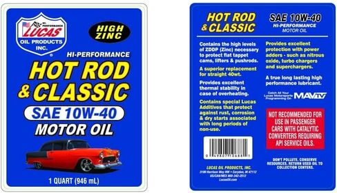 Lucas Oil 10687 Hot Rod & Classic Car SAE 10W-30 Motor Oil - 1 Quart (Pack of 6) in Saudi Arabia