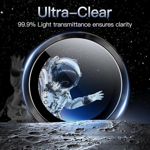 JETech Camera Lens Protector for Samsung Galaxy S25 Edge, 9H Tempered Glass Metal Individual Ring Cover, Easy Installation Tray, HD Clear, 1 Set (Black) in Saudi Arabia