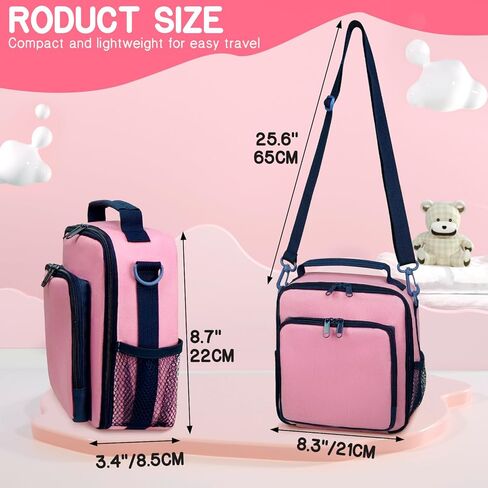ORKELS Carrying Case Compatible with Yoto Mini(2024 Edition), Travel Storage Bag with Card Holder for 30 Cards, Adjustable Shoulder Strap & Accessory Pocket – Bag Only (Pink+Blue) in Saudi Arabia