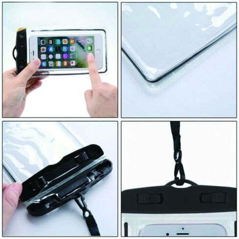 Waterproof Mobile Phone Bag Black Universal 3 -Piece Waterproof Dry Bag Protective Jet Outdoor Sports Outdoor Sports for Apple iPhone, Samsung, Up to 7 Inches in Saudi Arabia