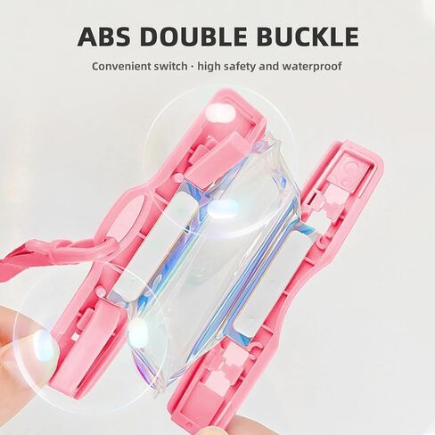 Laser Colorful Floating Waterproof Phone Pouch Floatable, Compatible with iPhone 16/15/14/13/12/11/11 Pro/SE/XR/8P/7 Galaxy up to 7.0", Pink, 1 Pax in Kuwait