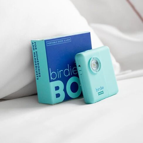 She's Birdie - The Original Personal Safety Door Alarm for Travel, at Home, or Window Security - Portable, Loud Siren, Flashing Light Alert + Built in Flashlight, Rechargeable, Rental Safe (Coconut) in Saudi Arabia