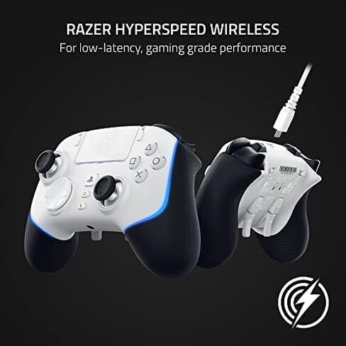 Razer Wolverine V2 Pro Wireless Gaming Controller for PlayStation 5 / PS5, PC: Mecha-Tactile Action Buttons - 8-Way Microswitch D-Pad - Chroma RGB, White (Renewed Premium) in Saudi Arabia